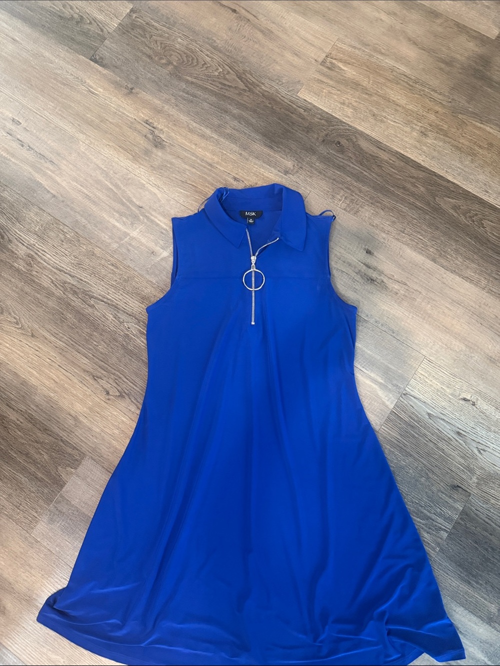 MSK Cobalt Collared Sleeveless Zip-Front Dress